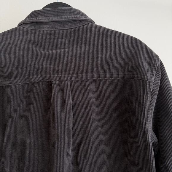 Marine Layer Shirt Mens Small Gray Max Broken In Corduroy Overshirt Shacket Gorp - Picture 8 of 12